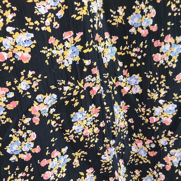 Vintage A.K.F. FOR MS ITERPRET Black Floral Textured Blouse Shirt XL Cottagecore - Picture 5 of 10